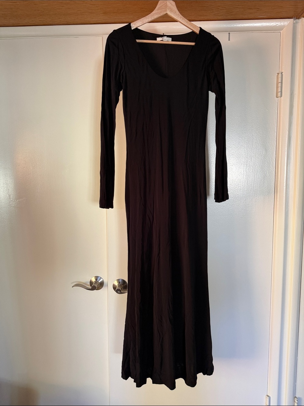 Banana Republic Black Long-Sleeve Maxi Dress